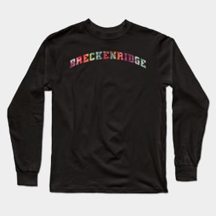 Breckenridge Colorado Tie Dye Text Arched Long Sleeve T-Shirt